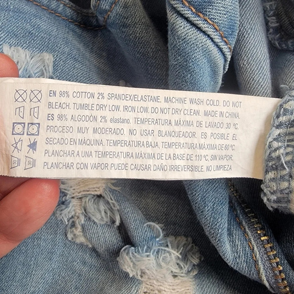 Forever 21 Factory Distressed Denim Mini Skirt Women's 30 - Picture 4 of 7